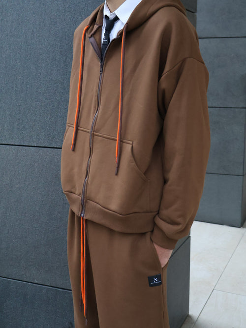 HANORAC CU GLUGĂ ȘI FERMOAR - Maro