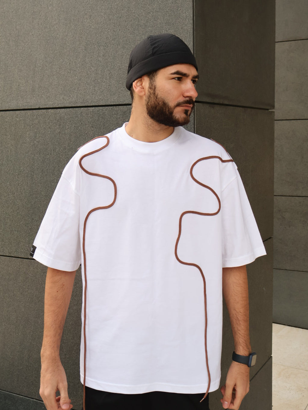 Tricou Oversize - Ivory cu Detalii Decorative